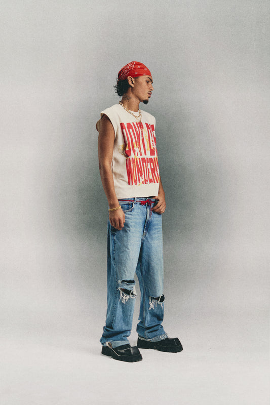 "DDW" CREAM TEE